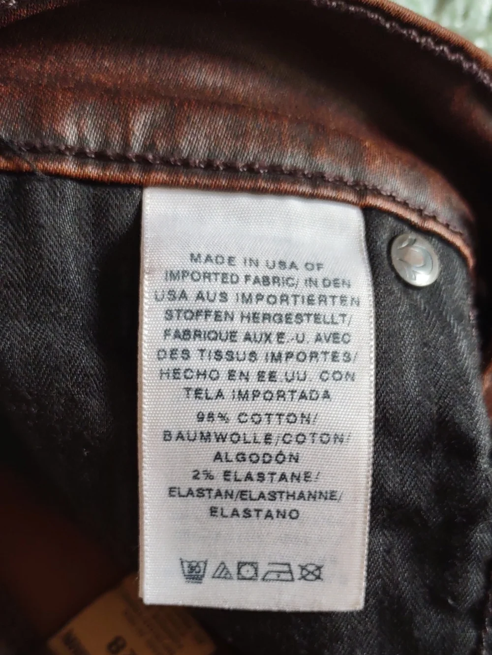 True Religion 28 Dean Tapered Brown Button Fly Coated Jeans